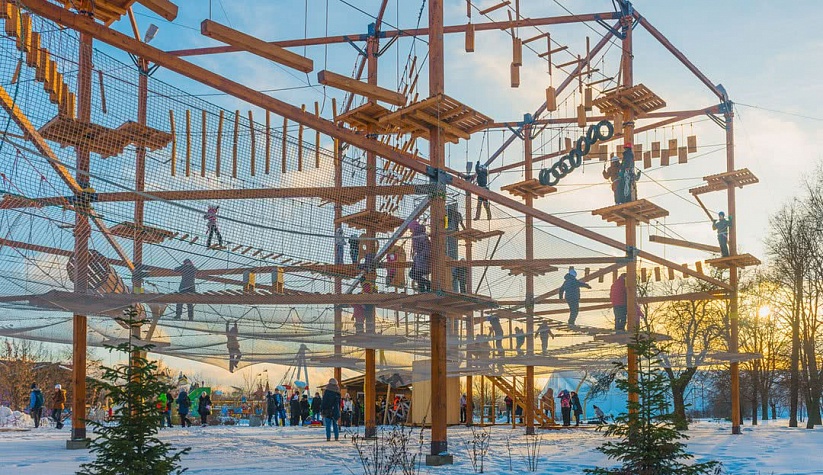 Веревочный парк на искусственных опорах Сказка г. Москва